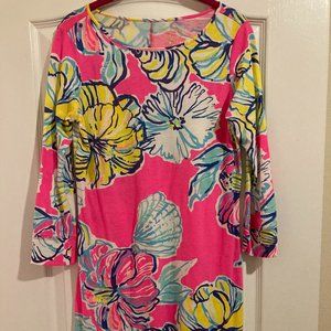 Lilly Pulitzer Pink Floral T-Shirt dress size Small